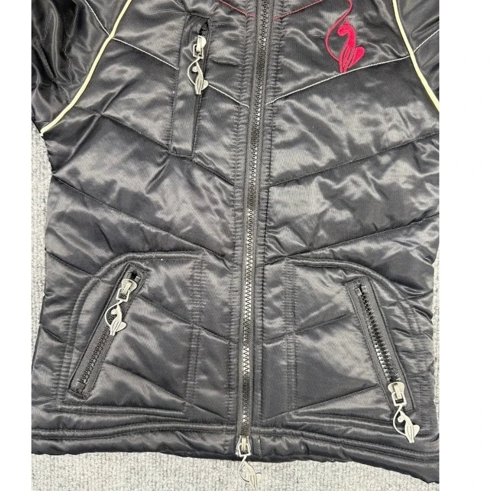 Vintage Baby‎ Phat Girlz Black Puffer Jacket with Red Lining and Mittens Size 2T